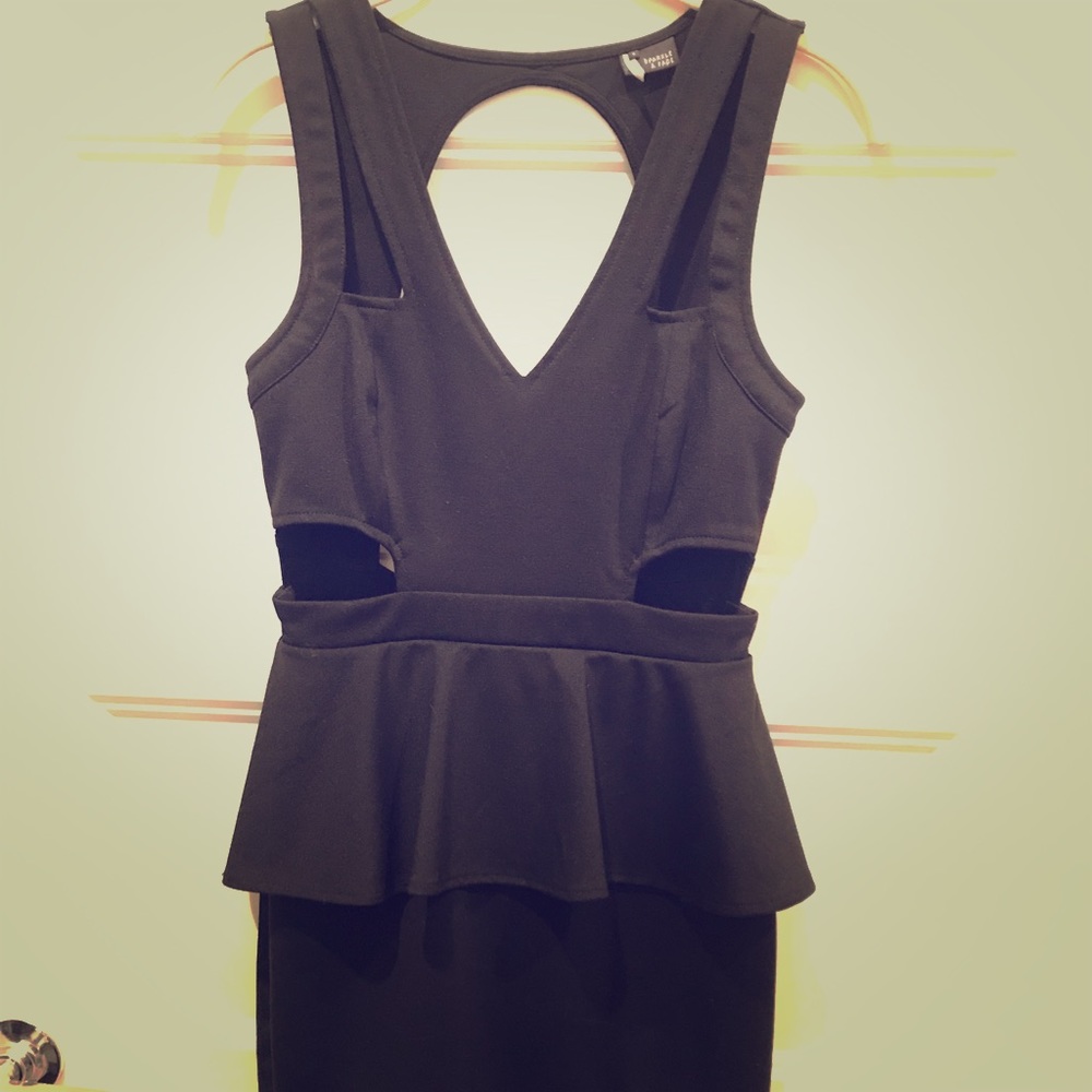 EUC Sparkle & Fade Black Dress With Cut Out back